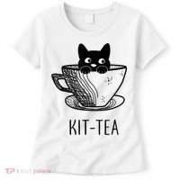 KitTea Funny Cat Lover Gift, Cute Black Cat Women's T-Shirt thumb 0