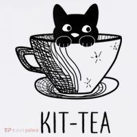KitTea Funny Cat Lover Gift, Cute Black Cat Kids Sweatshirt thumb 2