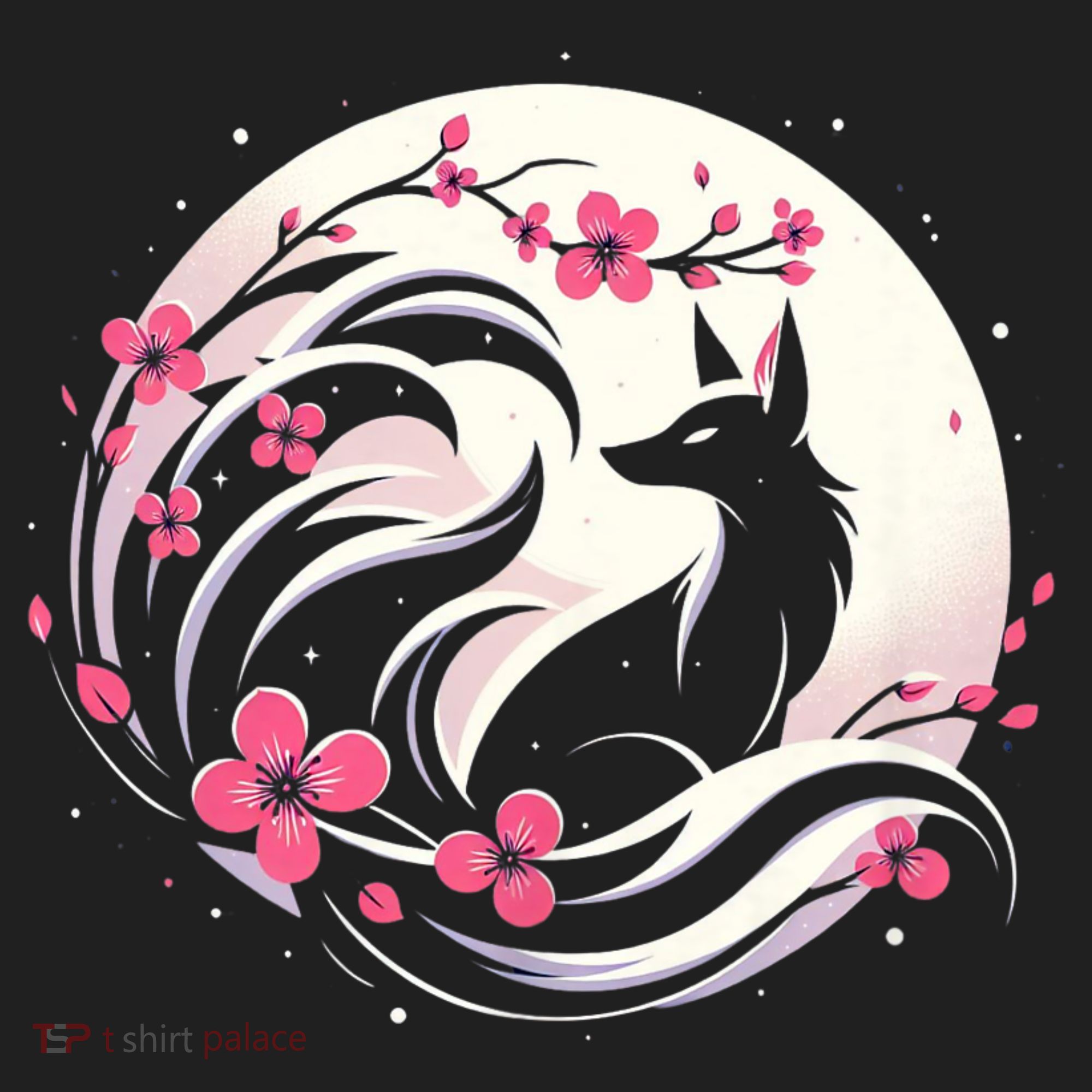 Kitsune Fox Cherry Blossom Flowers Japanese Nine Tailed Fox Women's Sweatshirt