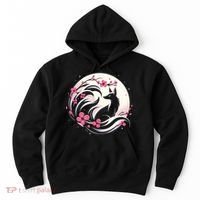 Kitsune Fox Cherry Blossom Flowers Japanese Nine Tailed Fox Hoodie thumb 0