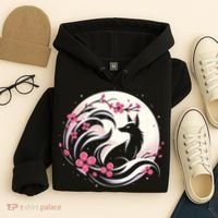 Kitsune Fox Cherry Blossom Flowers Japanese Nine Tailed Fox Hoodie thumb 4
