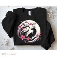 Kitsune Fox Cherry Blossom Flowers Japanese Nine Tailed Fox Sweatshirt thumb 2
