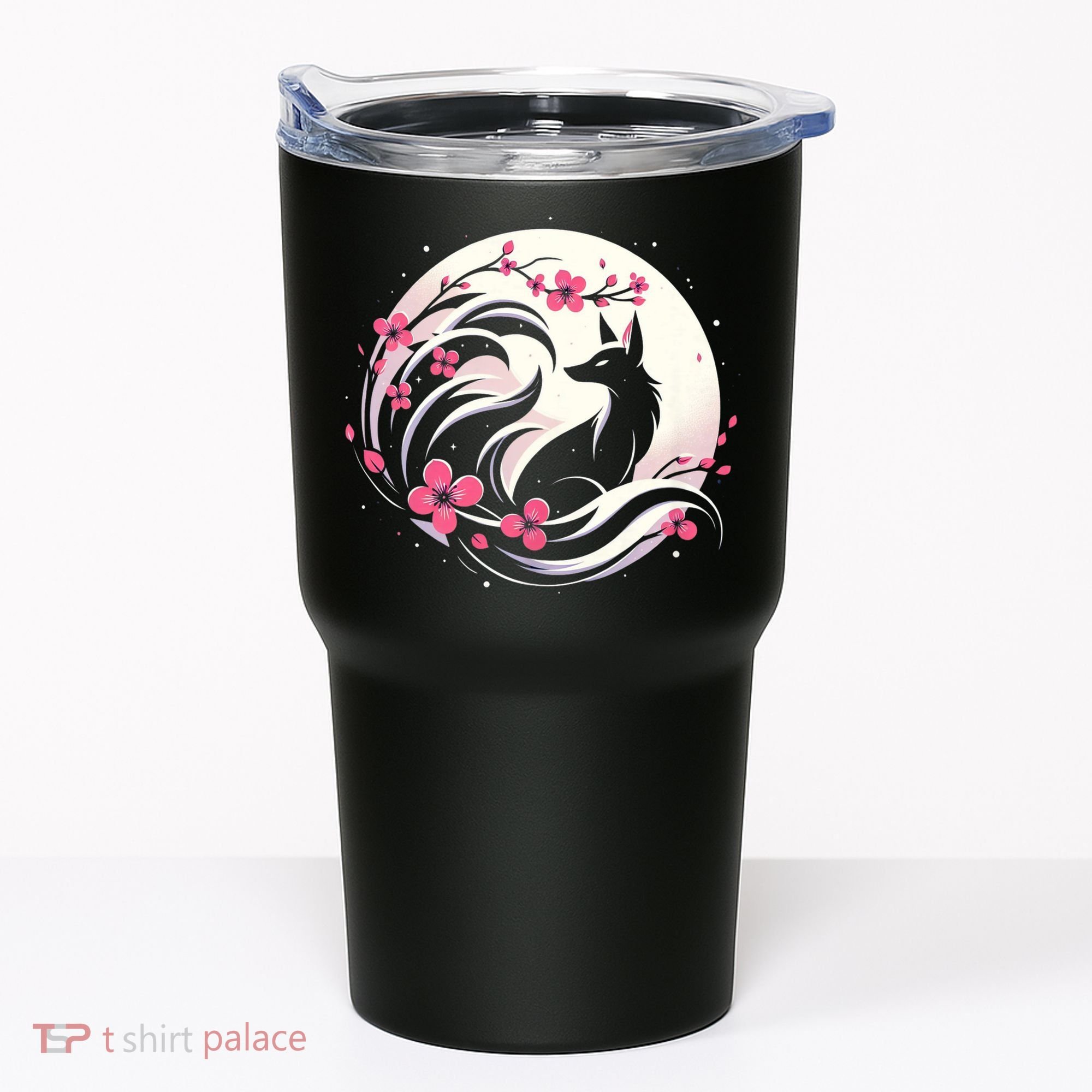 Kitsune Fox Cherry Blossom Flowers Japanese Nine Tailed Fox Tumbler