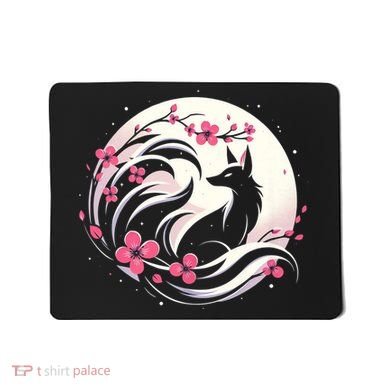 Kitsune Fox Cherry Blossom Flowers Japanese Nine Tailed Fox Mousepad