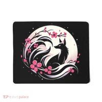 Kitsune Fox Cherry Blossom Flowers Japanese Nine Tailed Fox Mousepad thumb 0