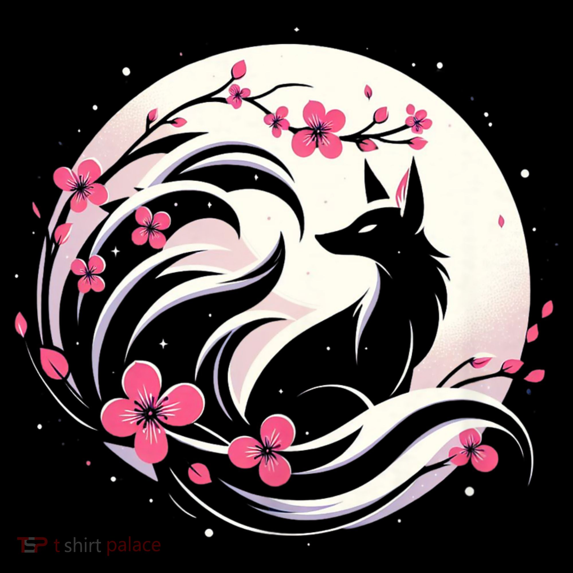 Kitsune Fox Cherry Blossom Flowers Japanese Nine Tailed Fox Mousepad