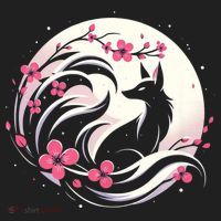 Kitsune Fox Cherry Blossom Flowers Japanese Nine Tailed Fox Hat thumb 2