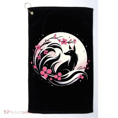 Kitsune Fox Cherry Blossom Flowers Japanese Nine Tailed Fox Golf Towel