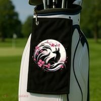 Kitsune Fox Cherry Blossom Flowers Japanese Nine Tailed Fox Golf Towel thumb 2