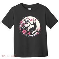 Kitsune Fox Cherry Blossom Flowers Japanese Nine Tailed Fox Toddler T-Shirt thumb 0