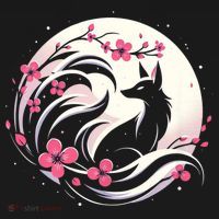 Kitsune Fox Cherry Blossom Flowers Japanese Nine Tailed Fox Visor thumb 3