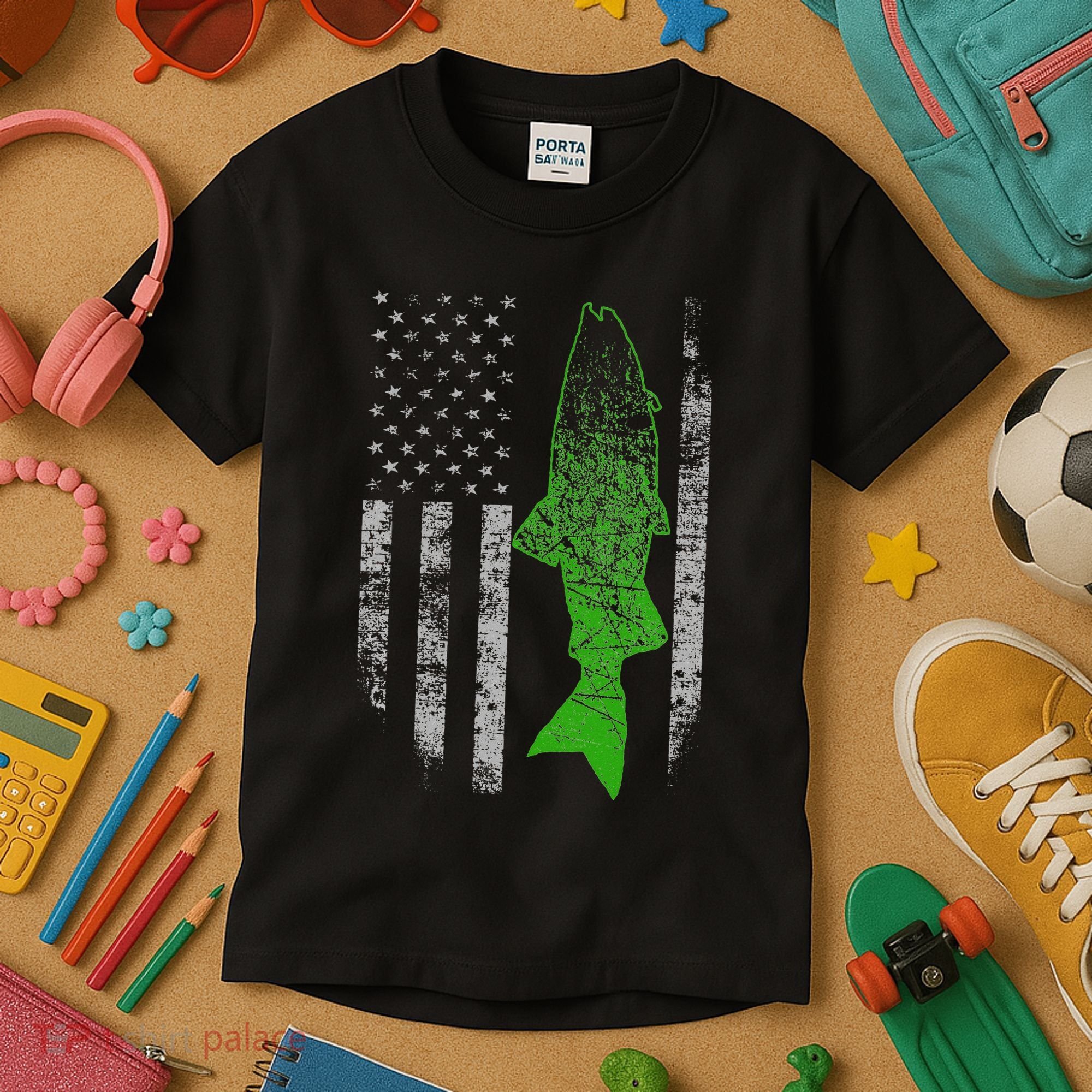 Kokanee Flag Cool Kokanee Fishing Kids T-Shirt
