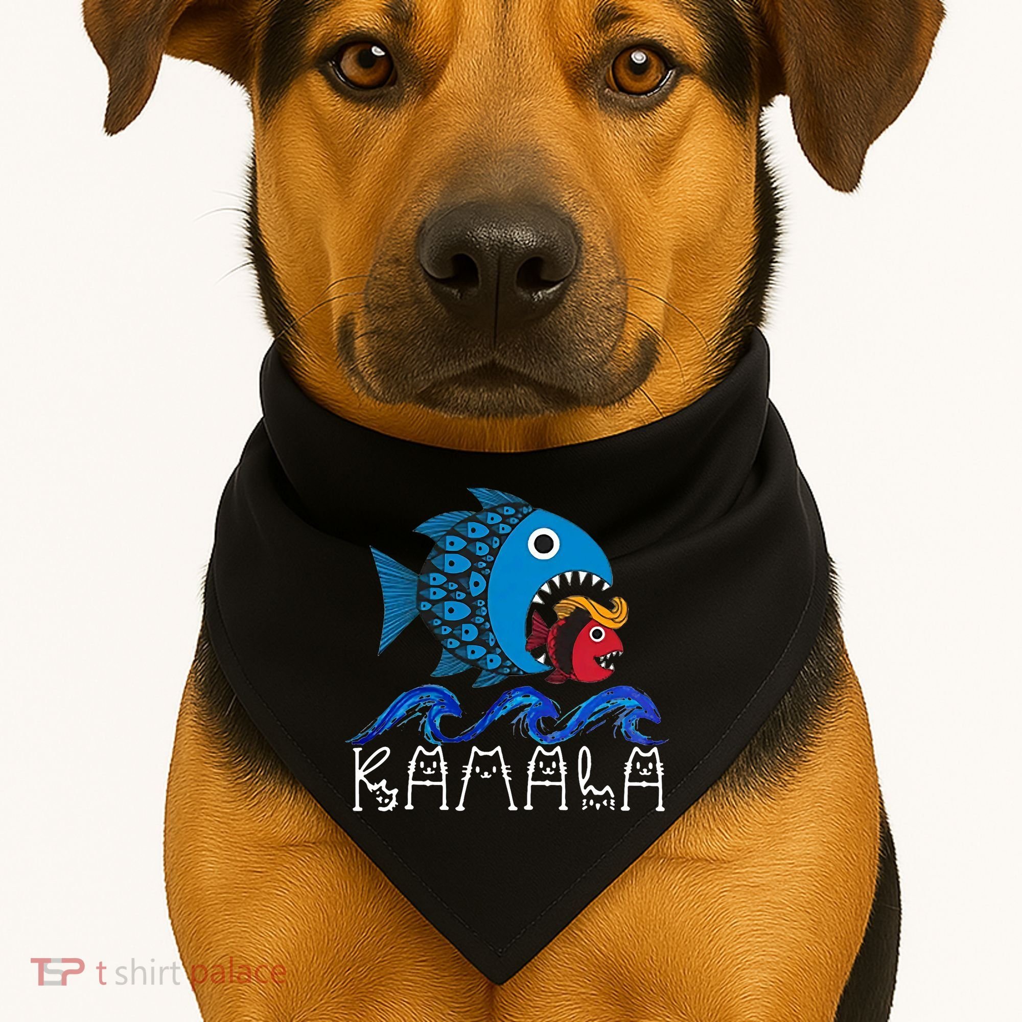 Kamala Fish Eat Fish USA-Made Doggie Bandana