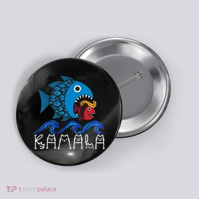 Kamala Fish Eat Fish Button