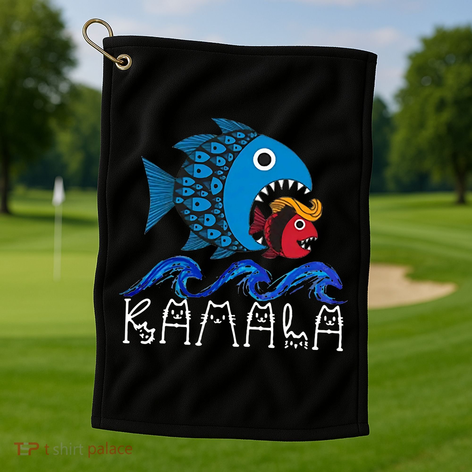 Kamala Fish Eat Fish Golf Towel