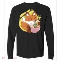 Kawaii Fox Eating Ramen Comfort Colors Heavyweight Long Sleeve T-Shirt thumb 0