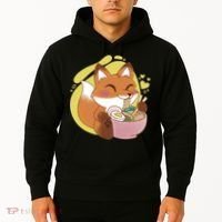 Kawaii Fox Eating Ramen Hoodie thumb 2