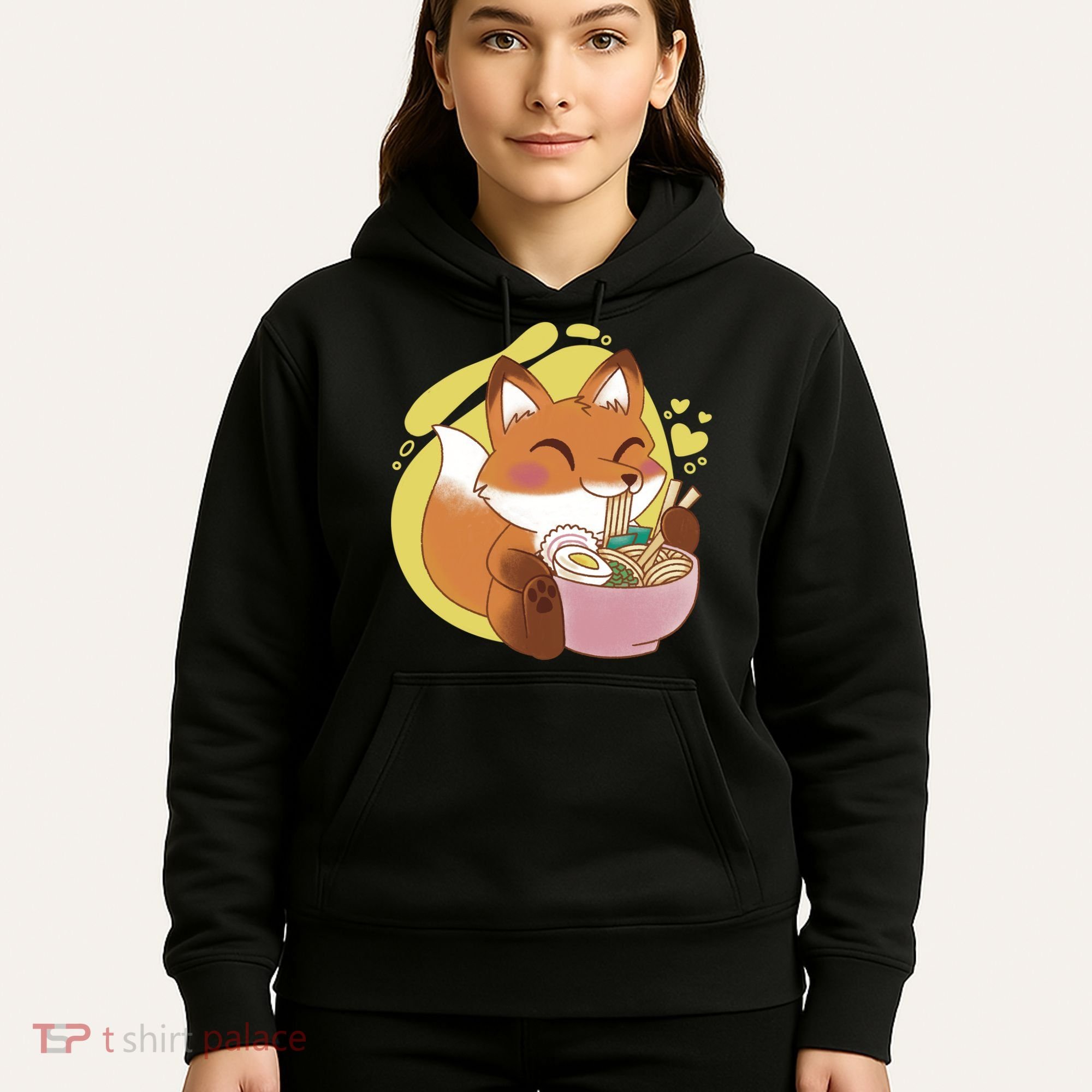 Kawaii Fox Eating Ramen Hoodie