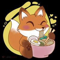 Kawaii Fox Eating Ramen Apron thumb 3
