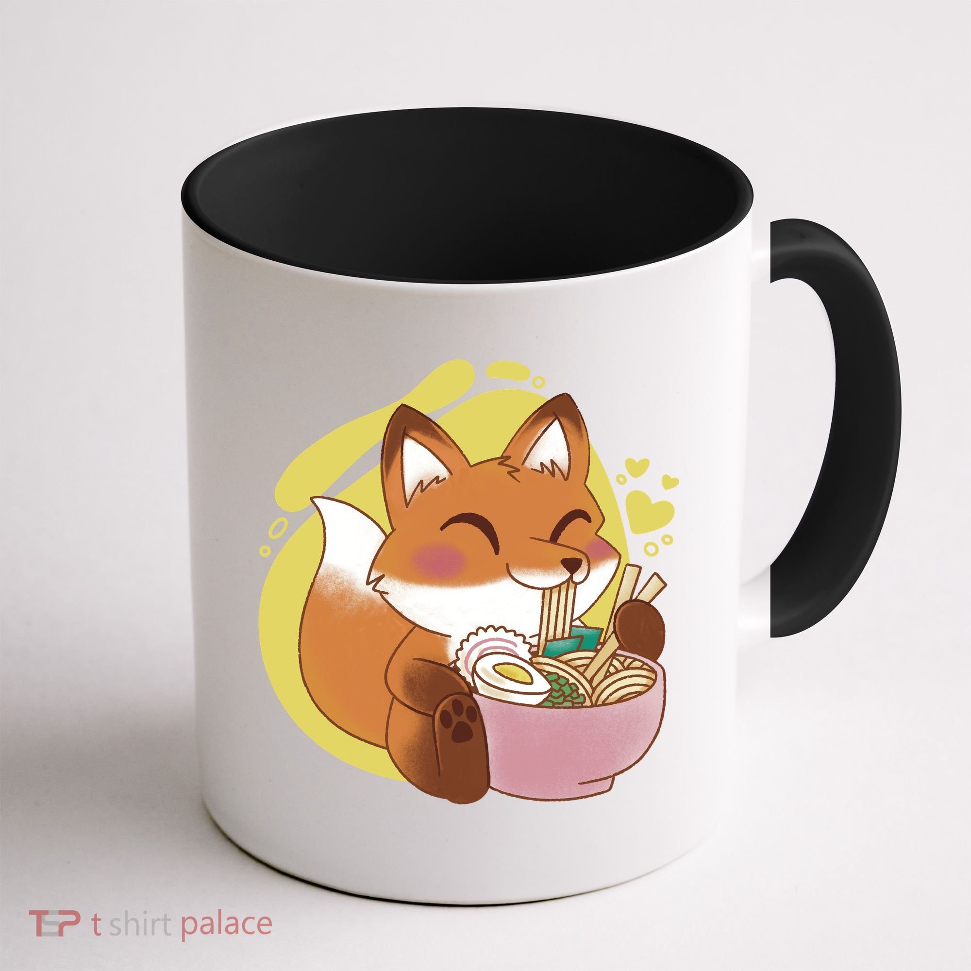 Kawaii Fox Eating Ramen Coffee Mug