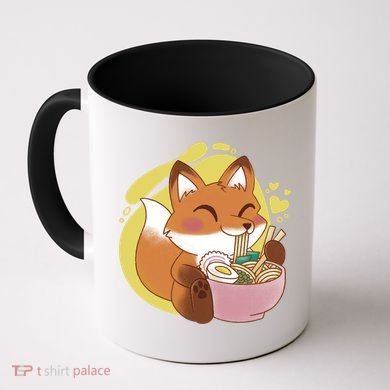 Kawaii Fox Eating Ramen Coffee Mug