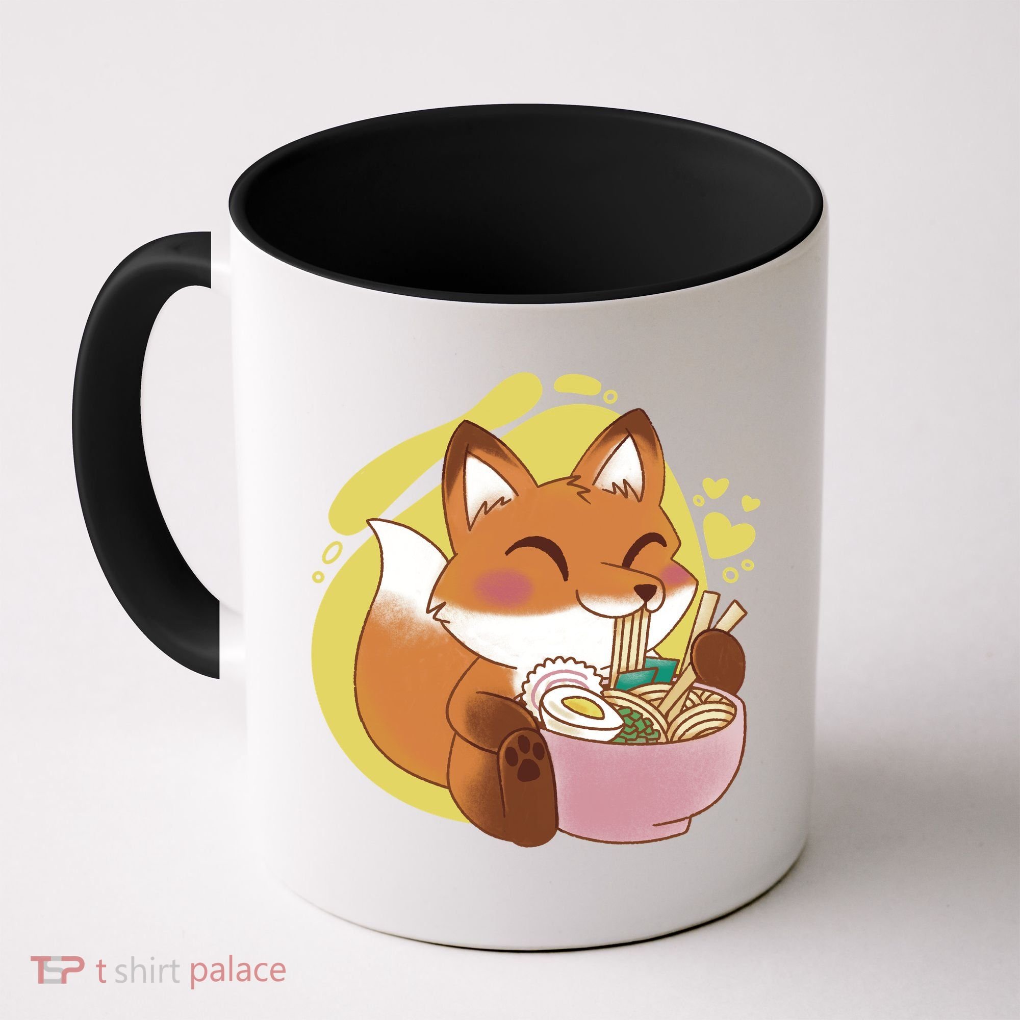 Kawaii Fox Eating Ramen Coffee Mug