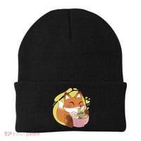 Kawaii Fox Eating Ramen Beanie thumb 0