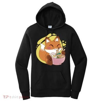 Kawaii Fox Eating Ramen Women's Hoodie