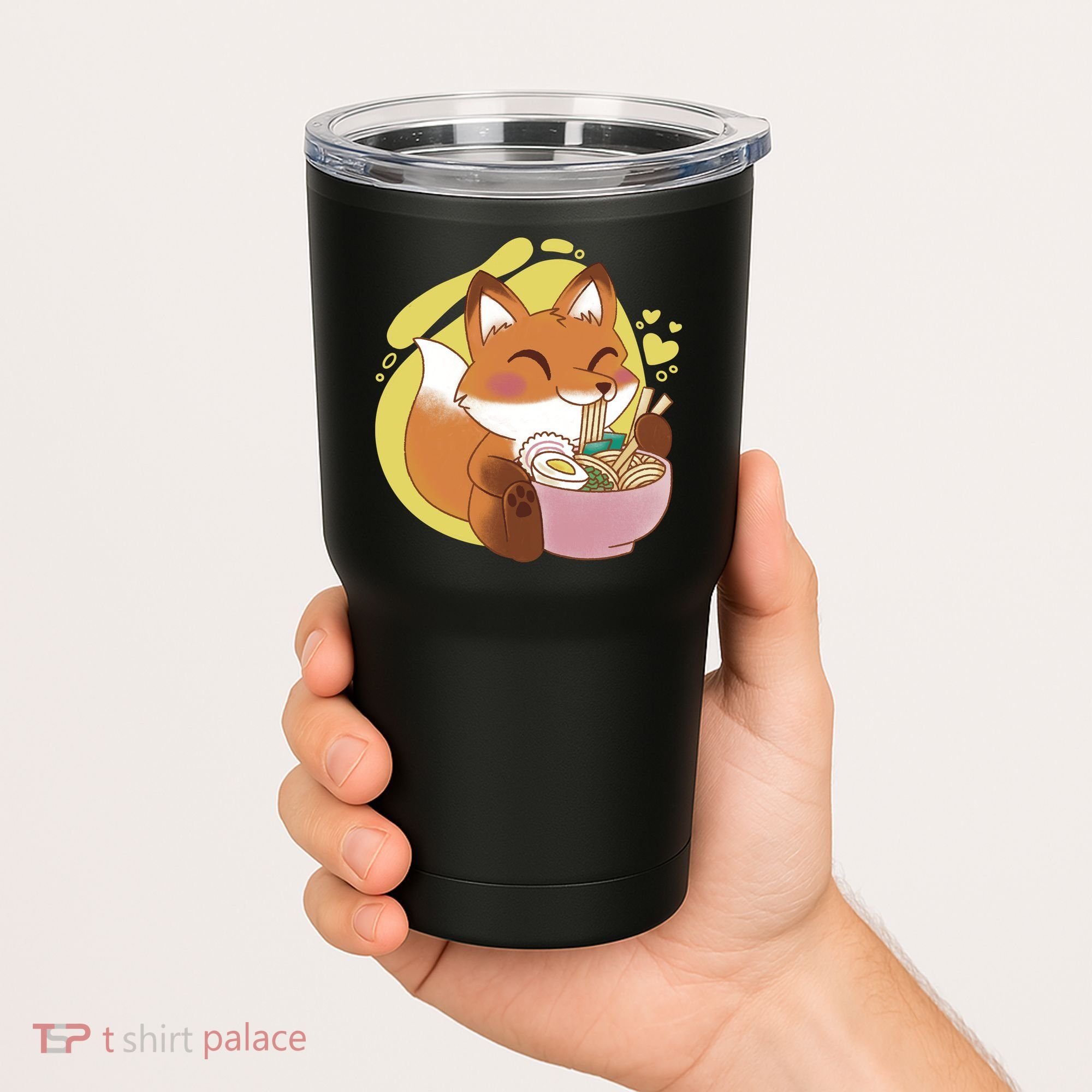 Kawaii Fox Eating Ramen Tumbler