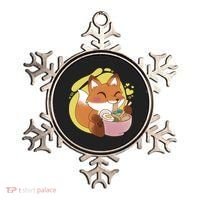 Kawaii Fox Eating Ramen Ornament thumb 0
