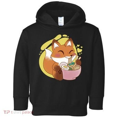 Kawaii Fox Eating Ramen Toddler Hoodie