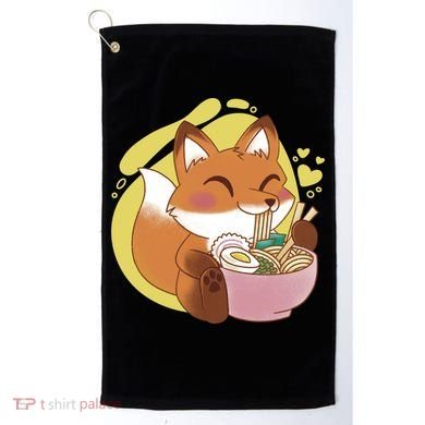 Kawaii Fox Eating Ramen Golf Towel