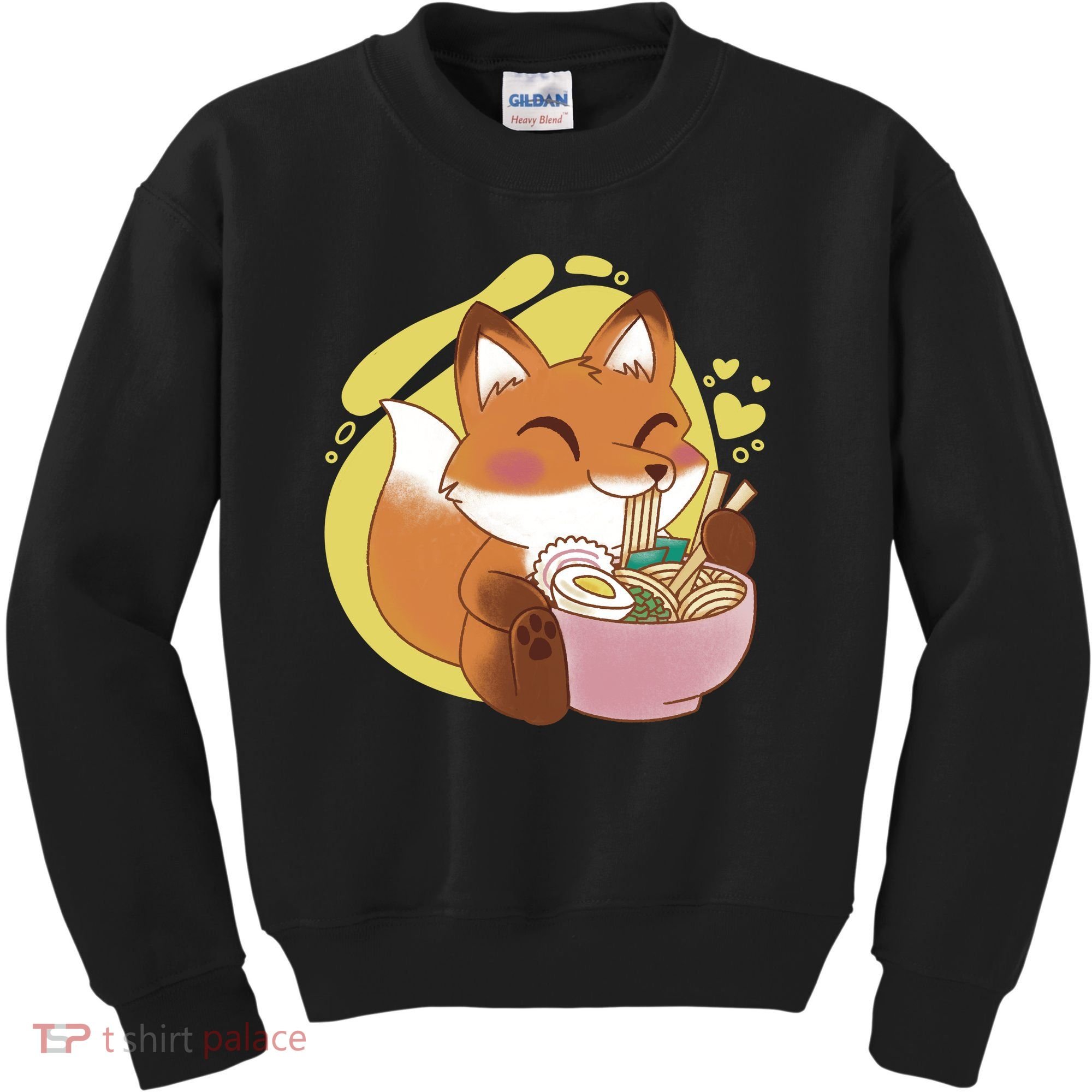 Kawaii Fox Eating Ramen Kids Sweatshirt