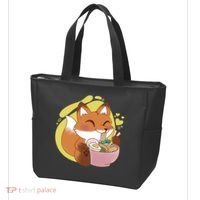 Kawaii Fox Eating Ramen Tote Bag thumb 3