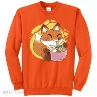 Kawaii Fox Eating Ramen Sweatshirt thumb 0