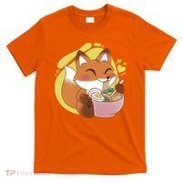 Kawaii Fox Eating Ramen T-Shirt thumb 0