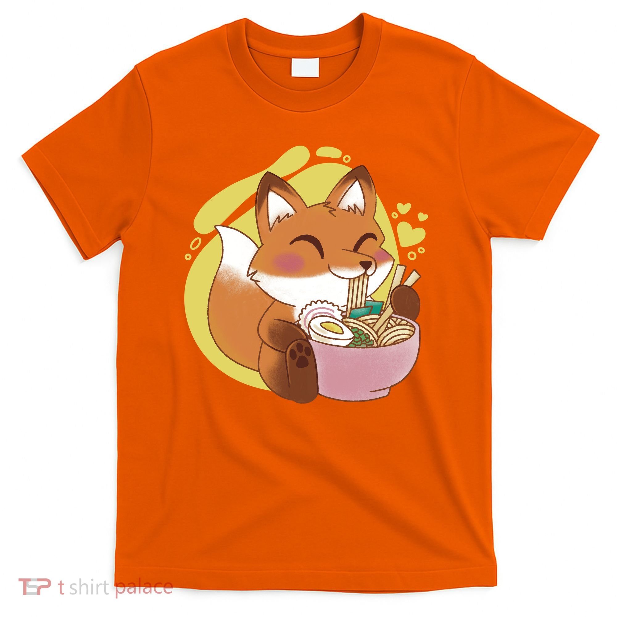 Kawaii Fox Eating Ramen T-Shirt