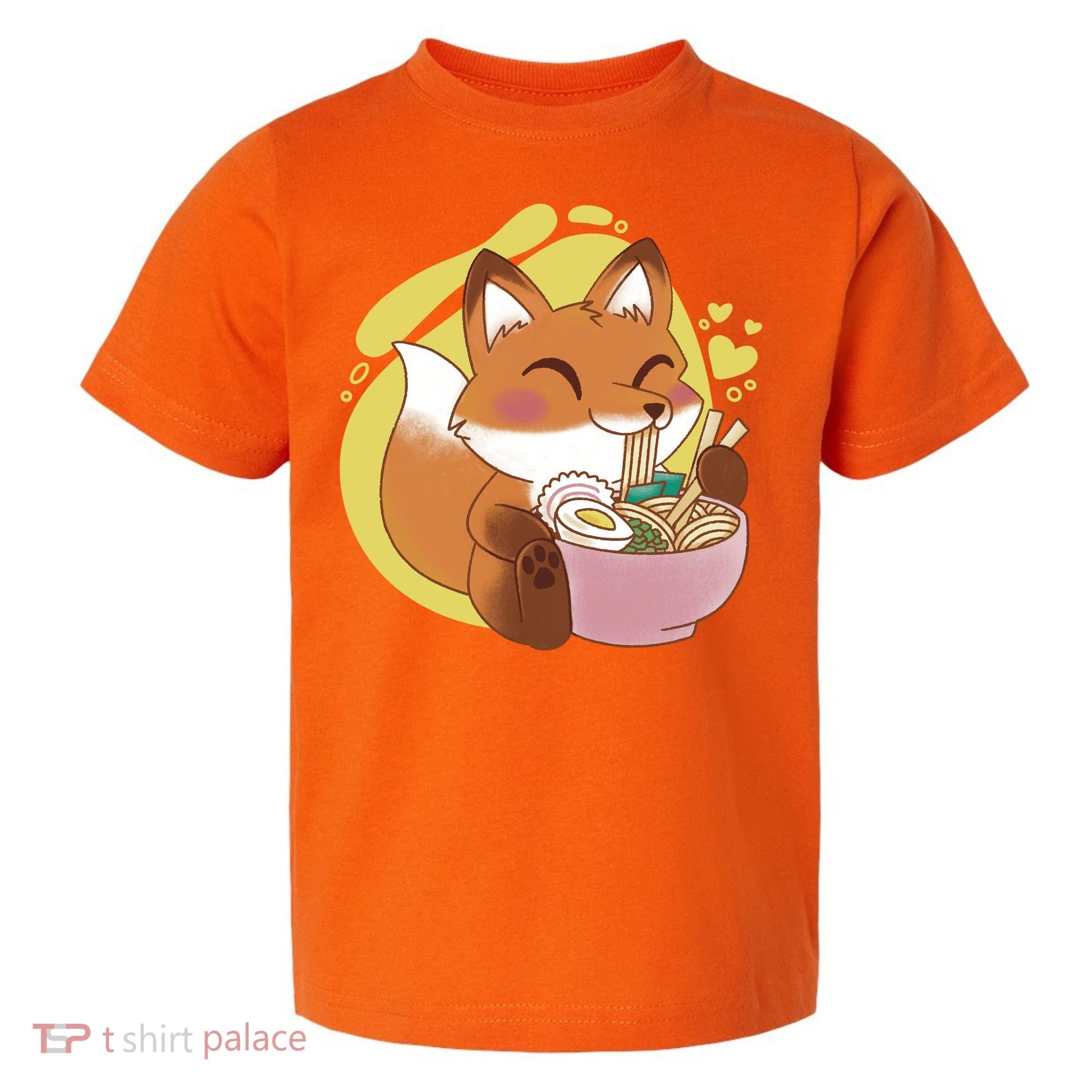 Kawaii Fox Eating Ramen Toddler T-Shirt