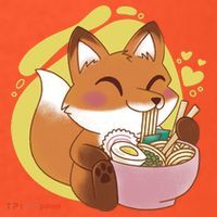 Kawaii Fox Eating Ramen Toddler T-Shirt thumb 2