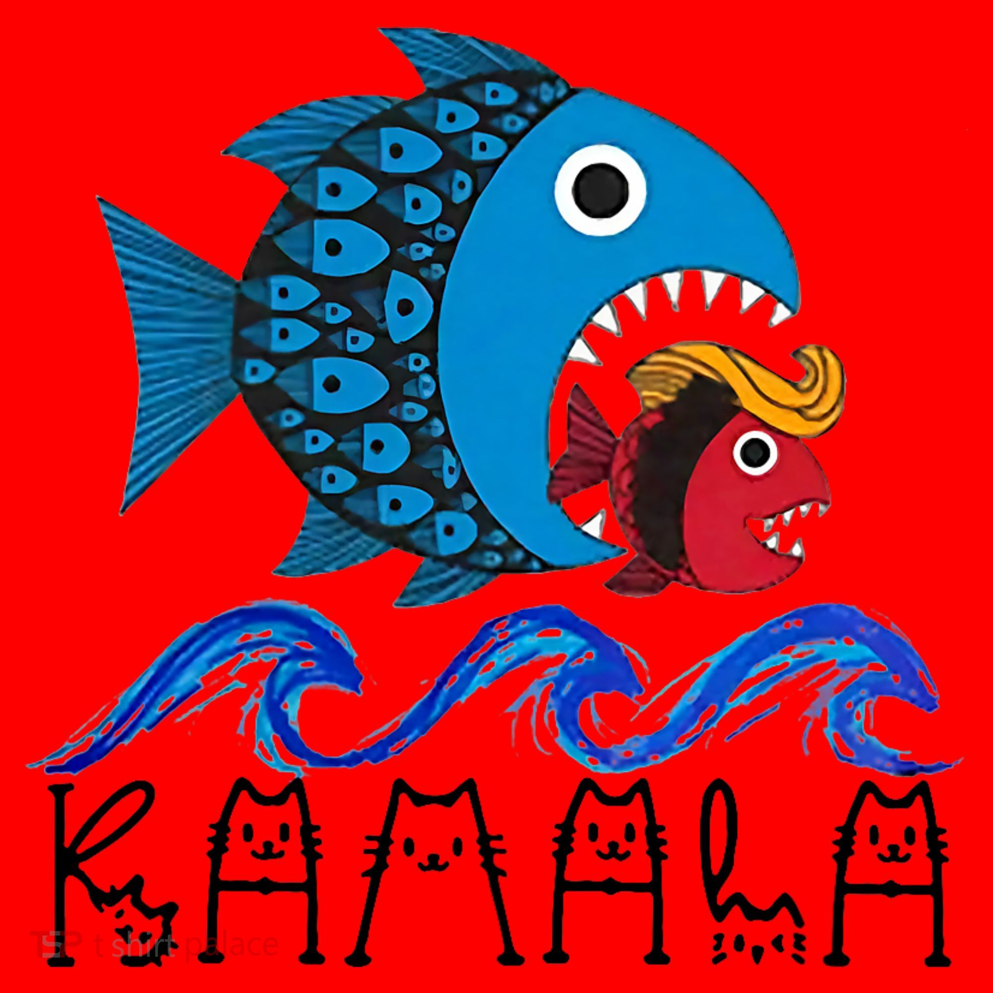 Kamala Fish Eat Fish Santa Hat