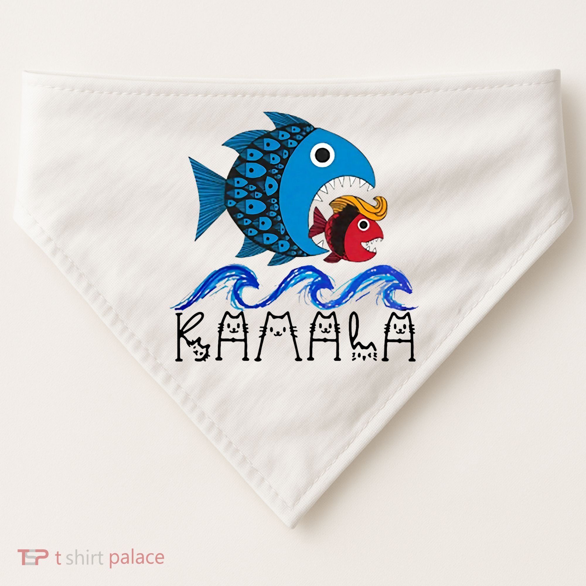 Kamala Fish Eat Fish USA-Made Doggie Bandana