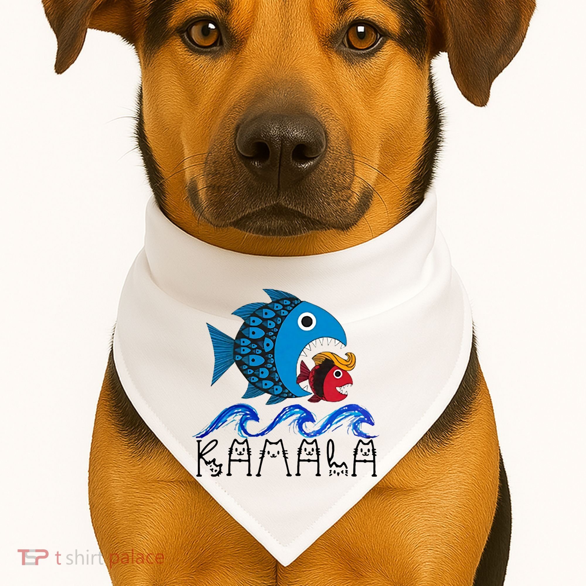 Kamala Fish Eat Fish USA-Made Doggie Bandana