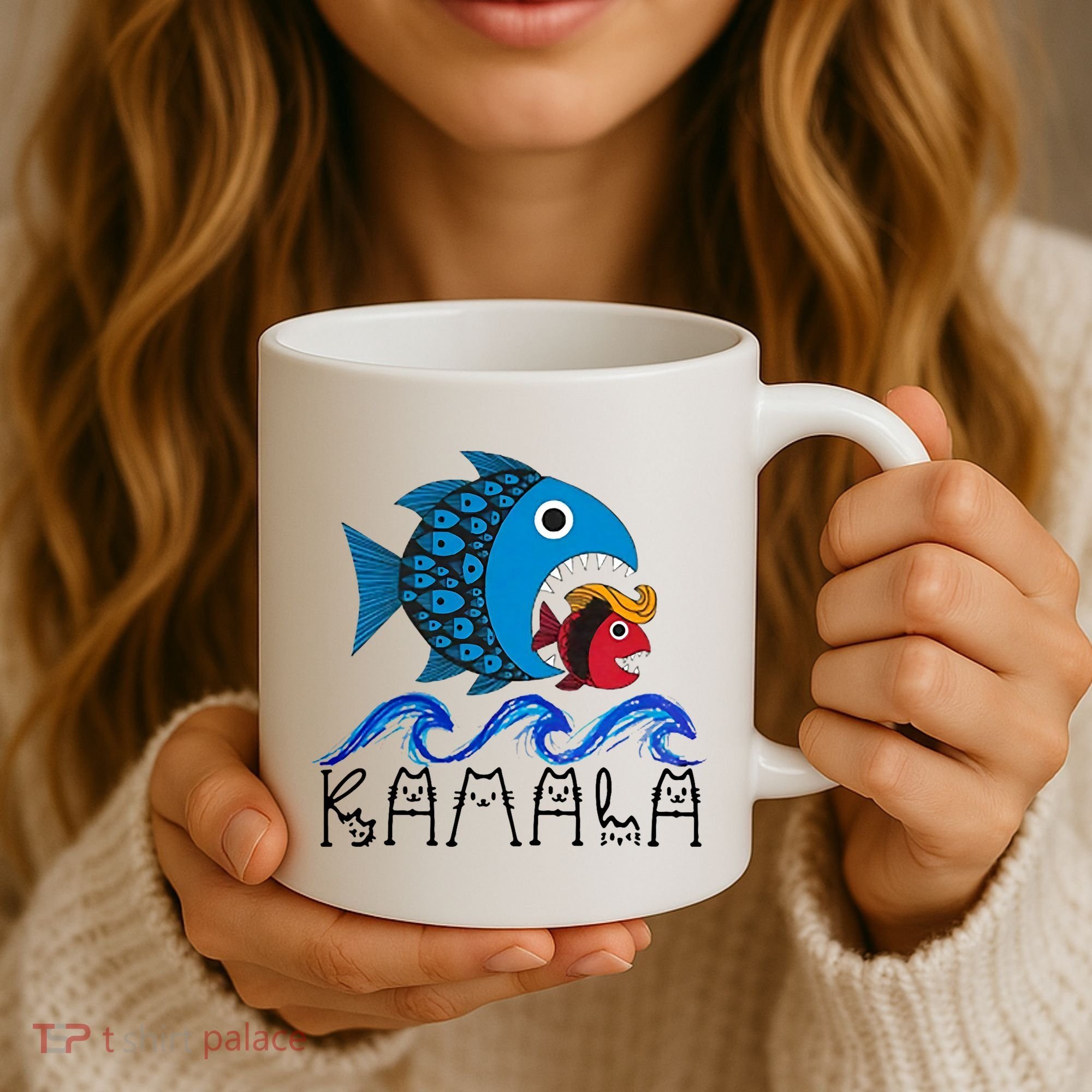 Kamala Fish Eat Fish Coffee Mug