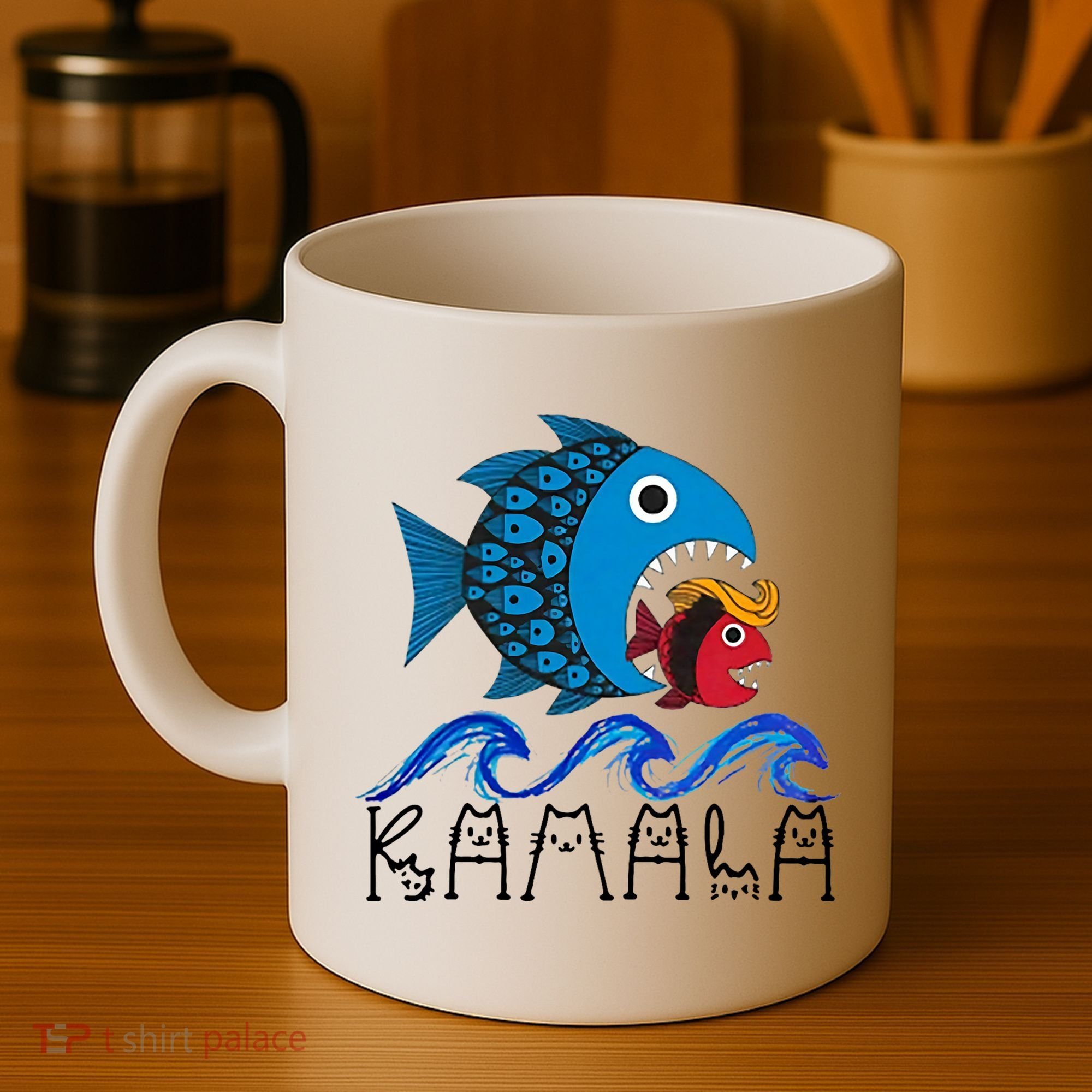 Kamala Fish Eat Fish Coffee Mug