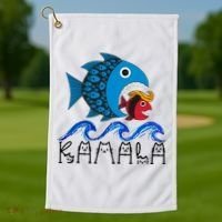 Kamala Fish Eat Fish Golf Towel thumb 1