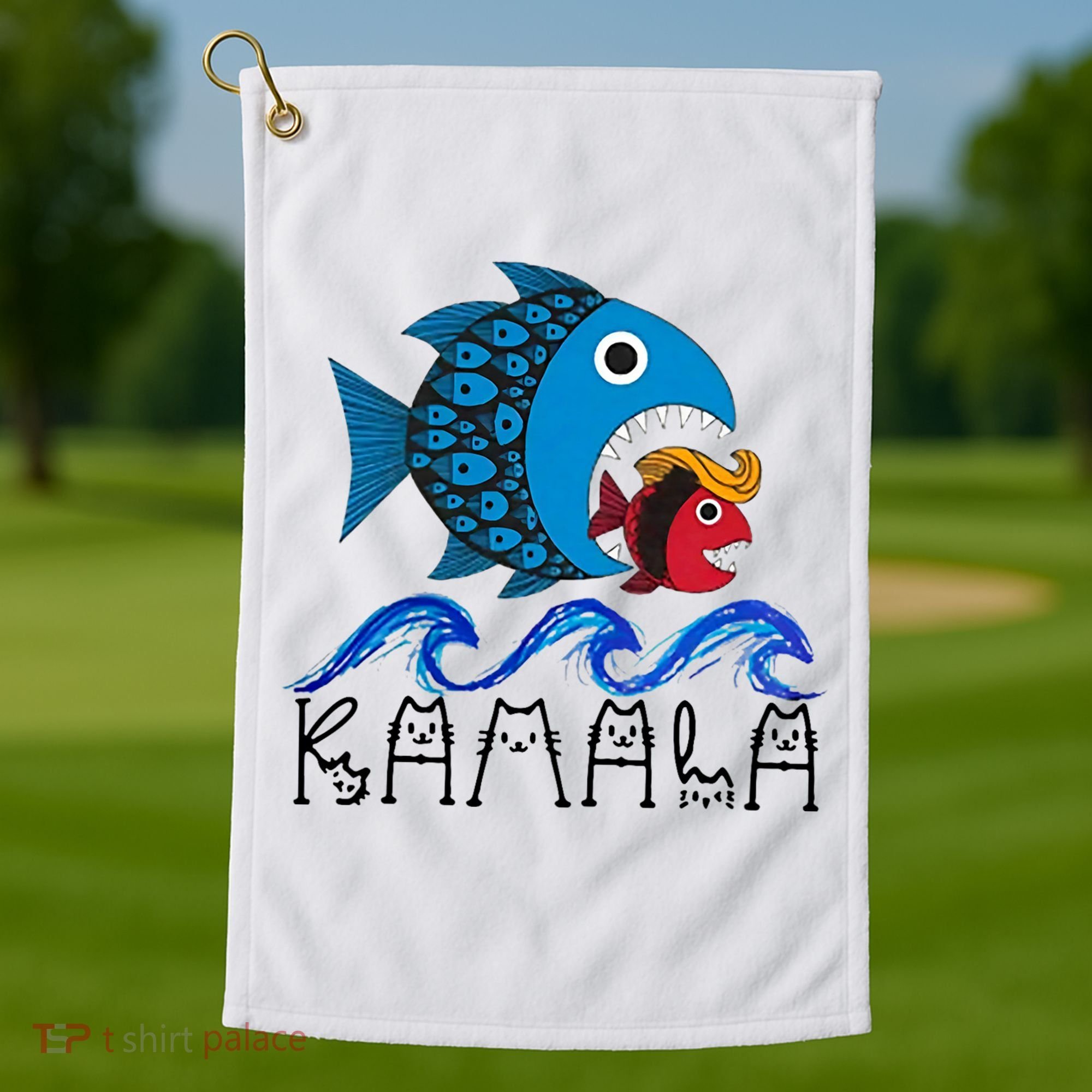 Kamala Fish Eat Fish Golf Towel
