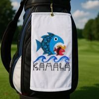 Kamala Fish Eat Fish Golf Towel thumb 2