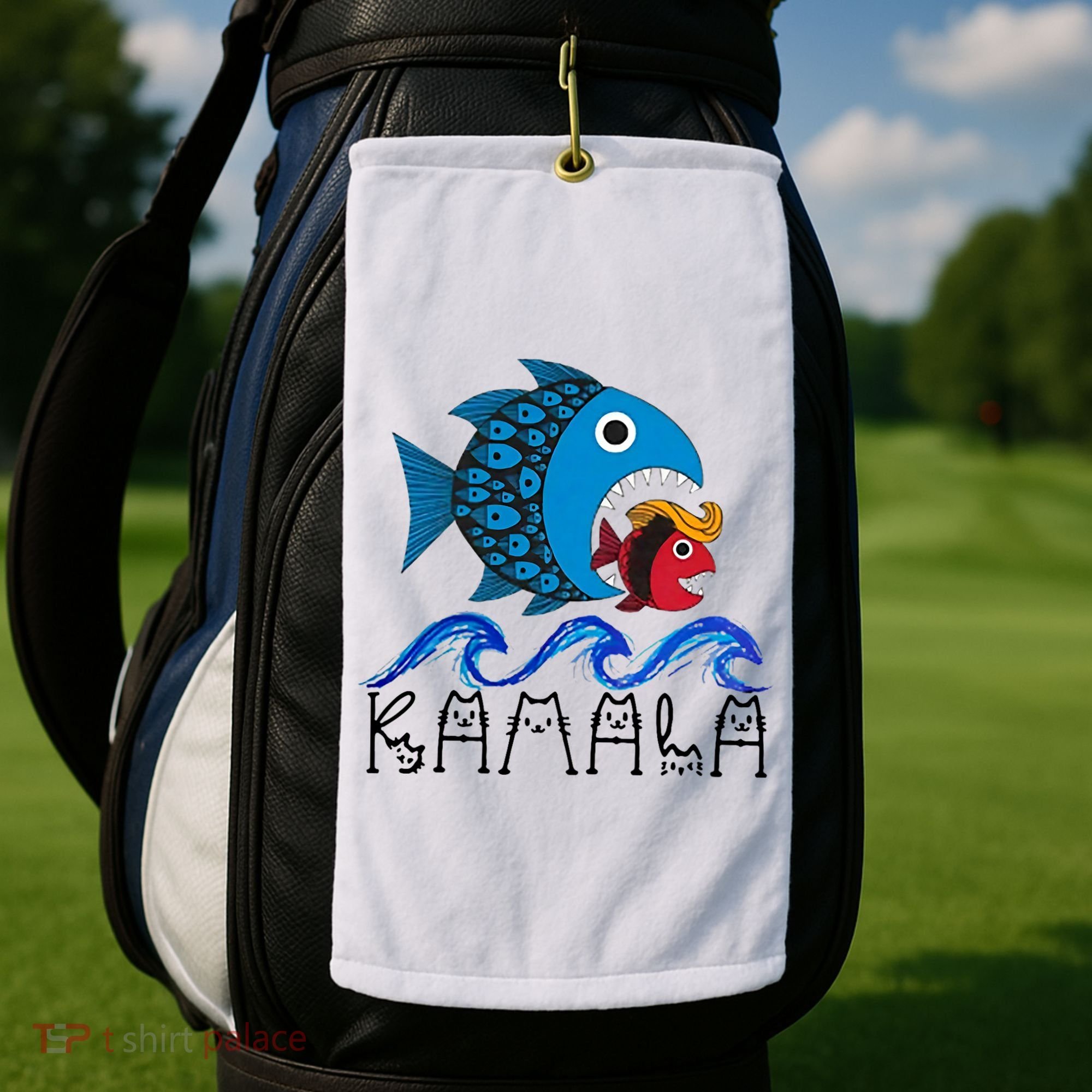 Kamala Fish Eat Fish Golf Towel