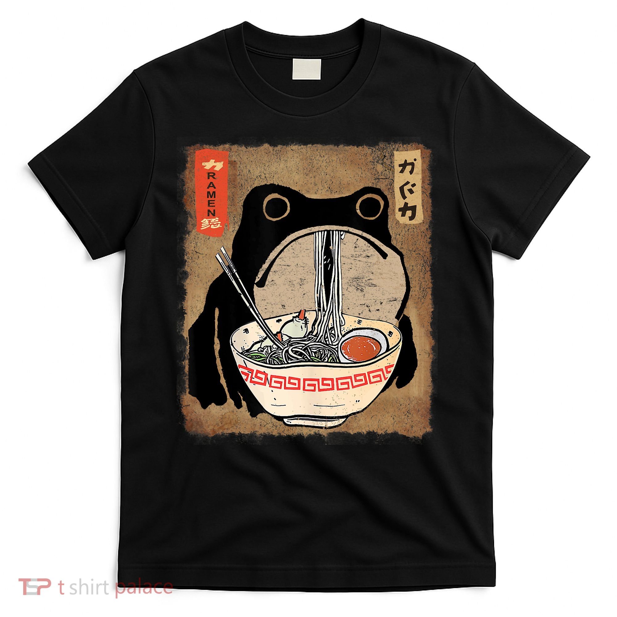 Kawaii Frog Eating Ramen Japanese Food Anime Teen T-Shirt