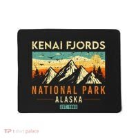 Kenai Fjords Est. 1980 Retro Alaska National Park Mousepad thumb 0